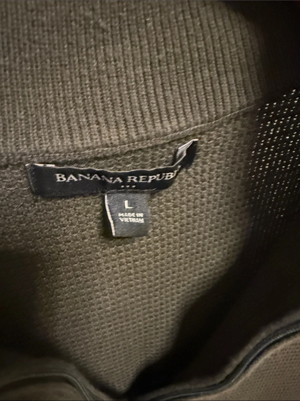 Banana Republic Men's Zip-Neck Sweater in Olive